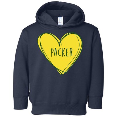 Packers Heart Football Team Touchdown Toddler Hoodie