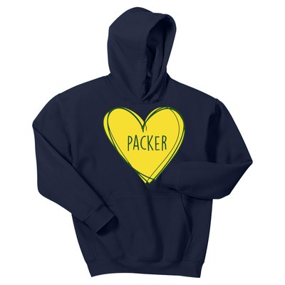 Packers Heart Football Team Touchdown Kids Hoodie