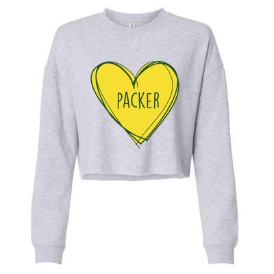 Packers Heart Football Team Touchdown Cropped Pullover Crew