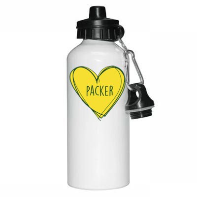 Packers Heart Football Team Touchdown Aluminum Water Bottle