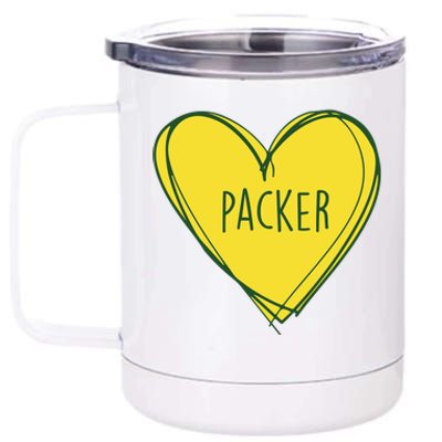 Packers Heart Football Team Touchdown 12 oz Stainless Steel Tumbler Cup