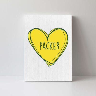 Packers Heart Football Team Touchdown Canvas