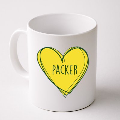 Packers Heart Football Team Touchdown Coffee Mug