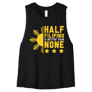 Pinoy Half Filipino Is Better Than None Funny Philippines Women's Racerback Cropped Tank