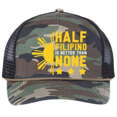 Pinoy Half Filipino Is Better Than None Funny Philippines Retro Rope Trucker Hat Cap