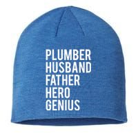 Plumber Husband Father Hero Genius Cool Plumbing Dad Gift Sustainable Beanie