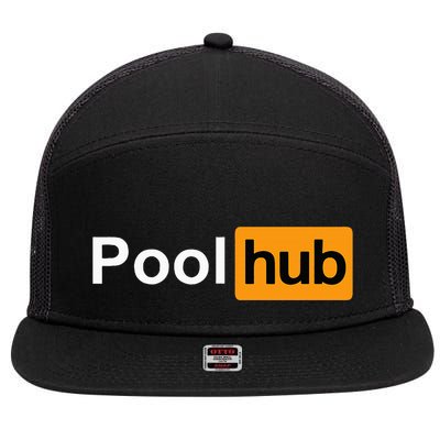 Pool Hub Funny Billiards Pool Player 7 Panel Mesh Trucker Snapback Hat
