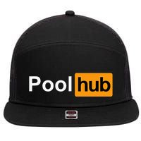Pool Hub Funny Billiards Pool Player 7 Panel Mesh Trucker Snapback Hat