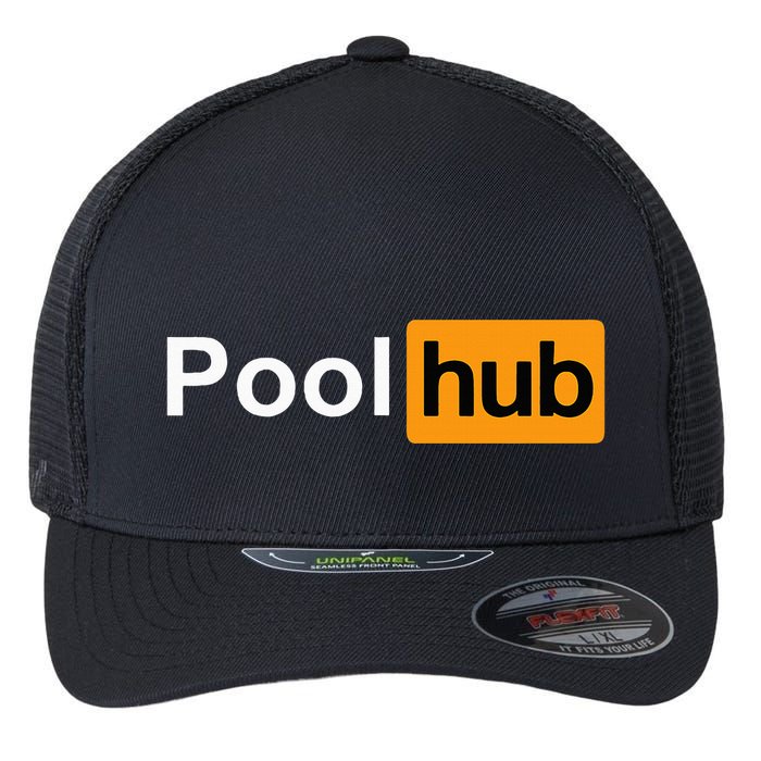 Pool Hub Funny Billiards Pool Player Flexfit Unipanel Trucker Cap