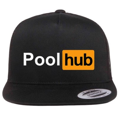 Pool Hub Funny Billiards Pool Player Flat Bill Trucker Hat