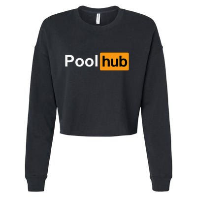 Pool Hub Funny Billiards Pool Player Cropped Pullover Crew