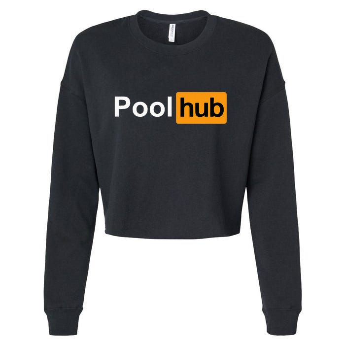 Pool Hub Funny Billiards Pool Player Cropped Pullover Crew