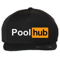 Pool Hub Funny Billiards Pool Player Wool Snapback Cap