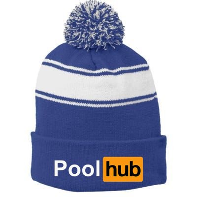 Pool Hub Funny Billiards Pool Player Stripe Pom Pom Beanie
