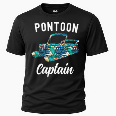 Pontoon Hawaiian Funny Pontoon Boat Captain Performance Shirt