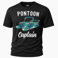 Pontoon Hawaiian Funny Pontoon Boat Captain Cooling Performance Crew T-Shirt