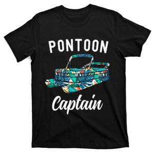 Pontoon Hawaiian Funny Pontoon Boat Captain T-Shirt