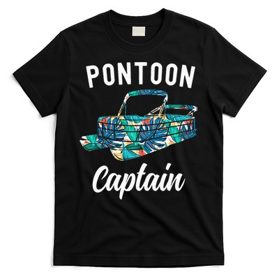 Pontoon Hawaiian Funny Pontoon Boat Captain T-Shirt