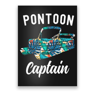 Pontoon Hawaiian Funny Pontoon Boat Captain Poster
