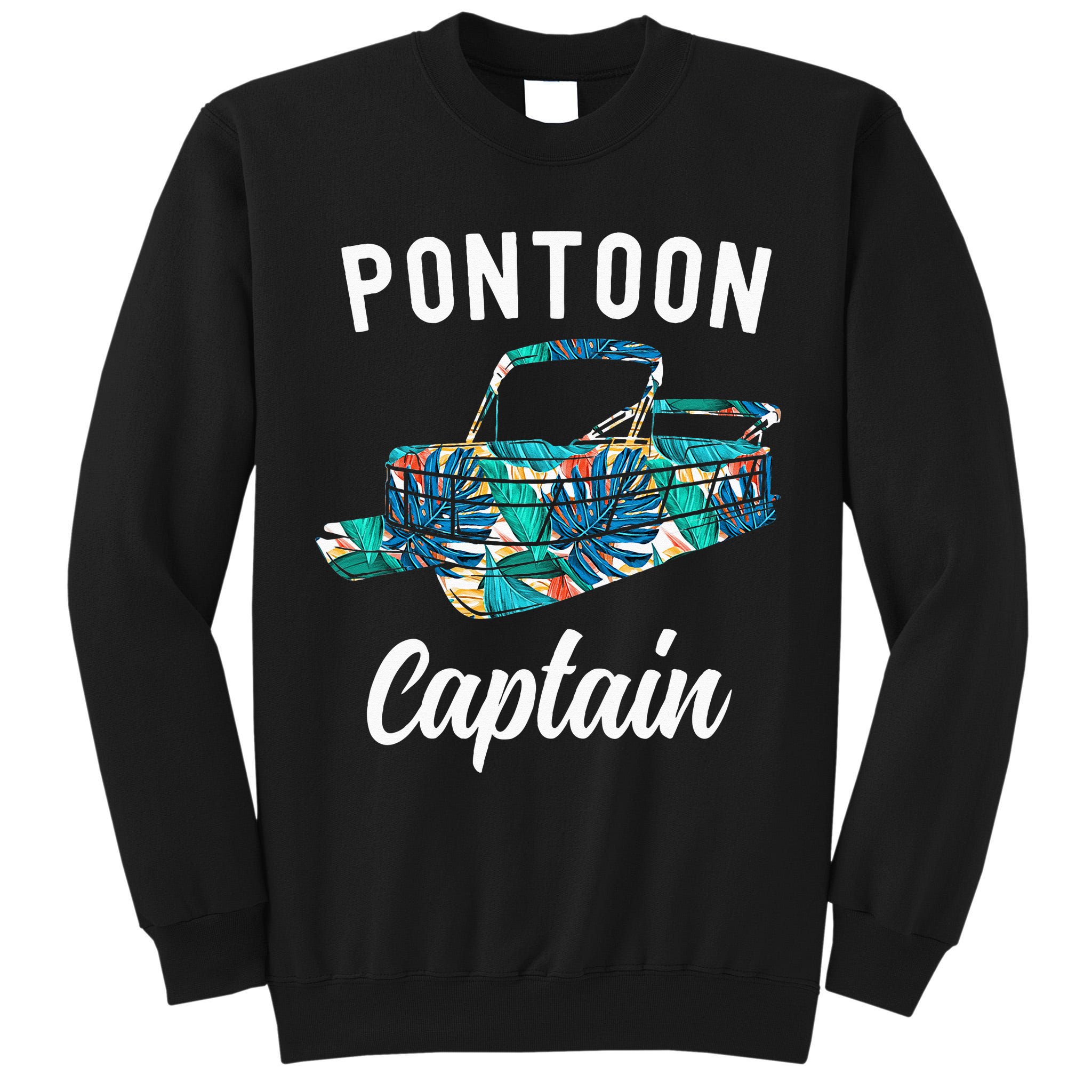Pontoon Hawaiian Funny Pontoon Boat Captain Tall Sweatshirt