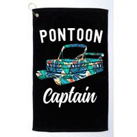 Pontoon Hawaiian Funny Pontoon Boat Captain Golf Towel