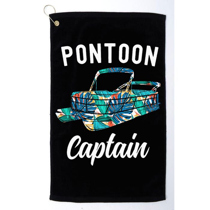 Pontoon Hawaiian Funny Pontoon Boat Captain Golf Towel