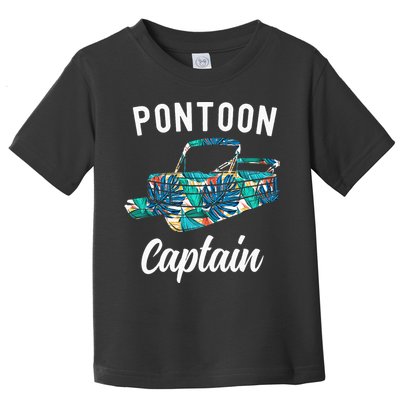 Pontoon Hawaiian Funny Pontoon Boat Captain Toddler T-Shirt