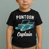 Pontoon Hawaiian Funny Pontoon Boat Captain Toddler T-Shirt