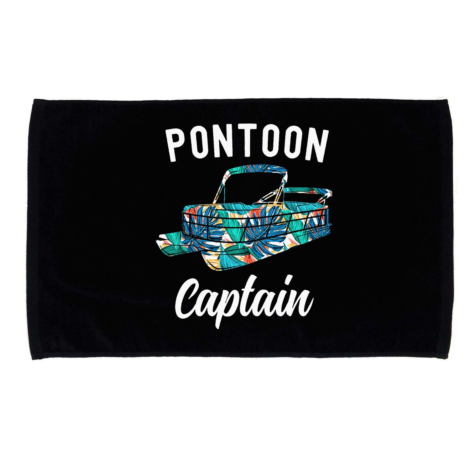 Pontoon Hawaiian Funny Pontoon Boat Captain Microfiber Hand Towel
