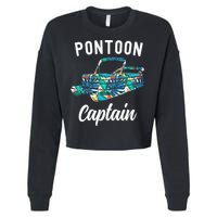 Pontoon Hawaiian Funny Pontoon Boat Captain Cropped Pullover Crew