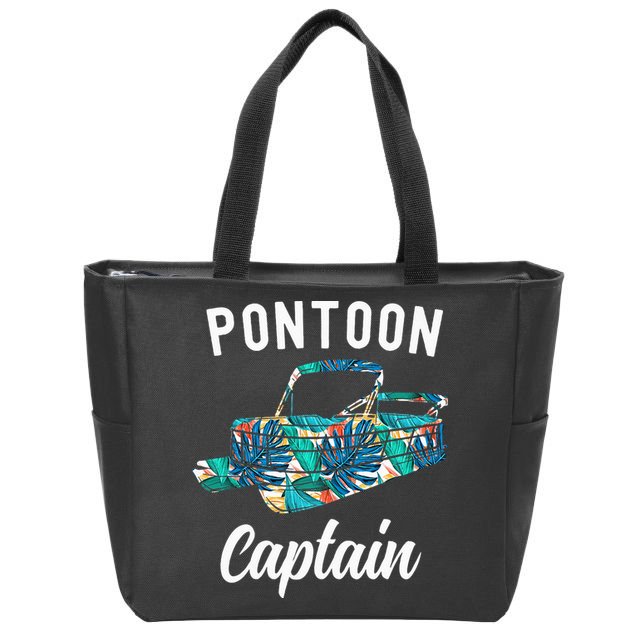 Pontoon Hawaiian Funny Pontoon Boat Captain Zip Tote Bag