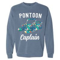 Pontoon Hawaiian Funny Pontoon Boat Captain Garment-Dyed Sweatshirt