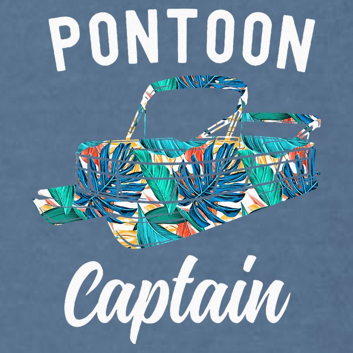 Pontoon Hawaiian Funny Pontoon Boat Captain Garment-Dyed Sweatshirt