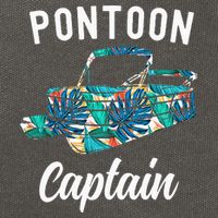 Pontoon Hawaiian Funny Pontoon Boat Captain Cotton Canvas Backpack