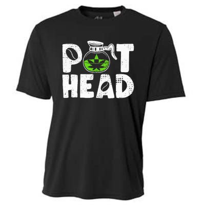 Pot Head Funny Coffee 420 Weed Lover Cannabis Marijuana Cooling Performance Crew T-Shirt