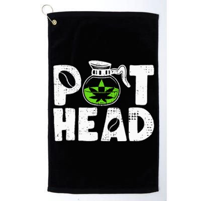 Pot Head Funny Coffee 420 Weed Lover Cannabis Marijuana Platinum Collection Golf Towel