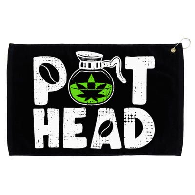 Pot Head Funny Coffee 420 Weed Lover Cannabis Marijuana Grommeted Golf Towel