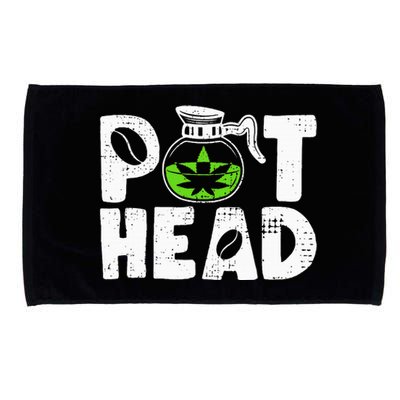 Pot Head Funny Coffee 420 Weed Lover Cannabis Marijuana Microfiber Hand Towel