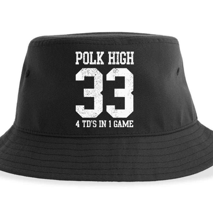 Polk High Football 4 Touchdowns Funny Sustainable Bucket Hat