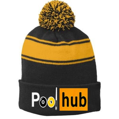 Pool Hub Funny Billiards Pool Team League Billiards Stripe Pom Pom Beanie