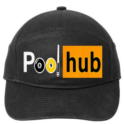 Pool Hub Funny Billiards Pool Team League Billiards 7-Panel Snapback Hat