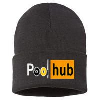 Pool Hub Funny Billiards Pool Team League Billiards Sustainable Knit Beanie