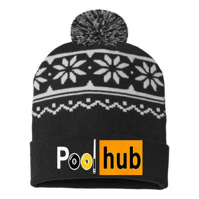 Pool Hub Funny Billiards Pool Team League Billiards USA-Made Snowflake Beanie