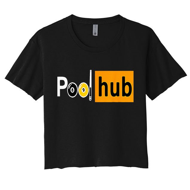 Pool Hub Funny Billiards Pool Team League Billiards Women's Crop Top Tee