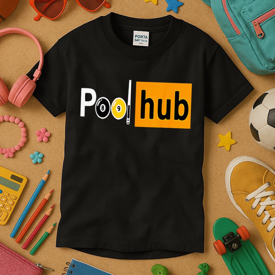 Pool Hub Funny Billiards Pool Team League Billiards Kids T-Shirt