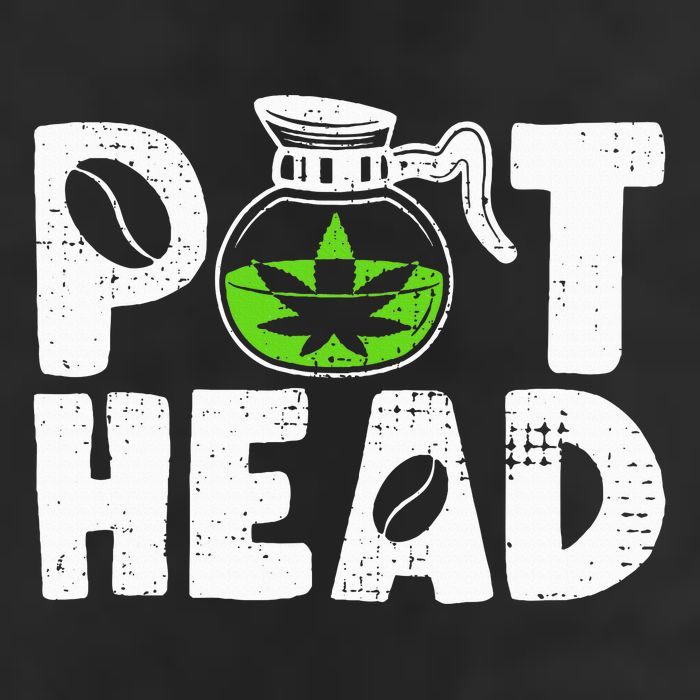 Pot Head Funny Coffee 420 Weed Lover Cannabis Marijuana 7 Panel Mesh Trucker Snapback Hat