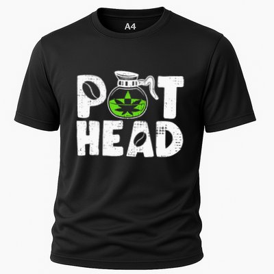 Pot Head Funny Coffee 420 Weed Lover Cannabis Marijuana Performance Shirt