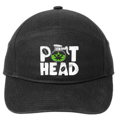 Pot Head Funny Coffee 420 Weed Lover Cannabis Marijuana 7-Panel Snapback Hat