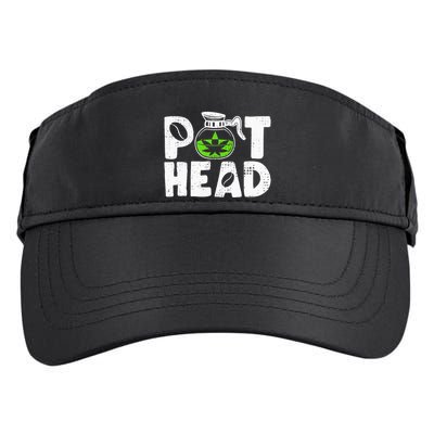 Pot Head Funny Coffee 420 Weed Lover Cannabis Marijuana Adult Drive Performance Visor