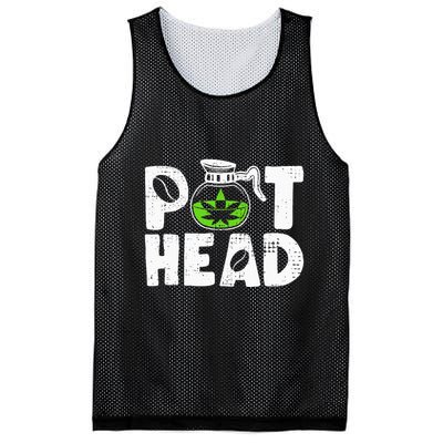 Pot Head Funny Coffee 420 Weed Lover Cannabis Marijuana Mesh Reversible Basketball Jersey Tank